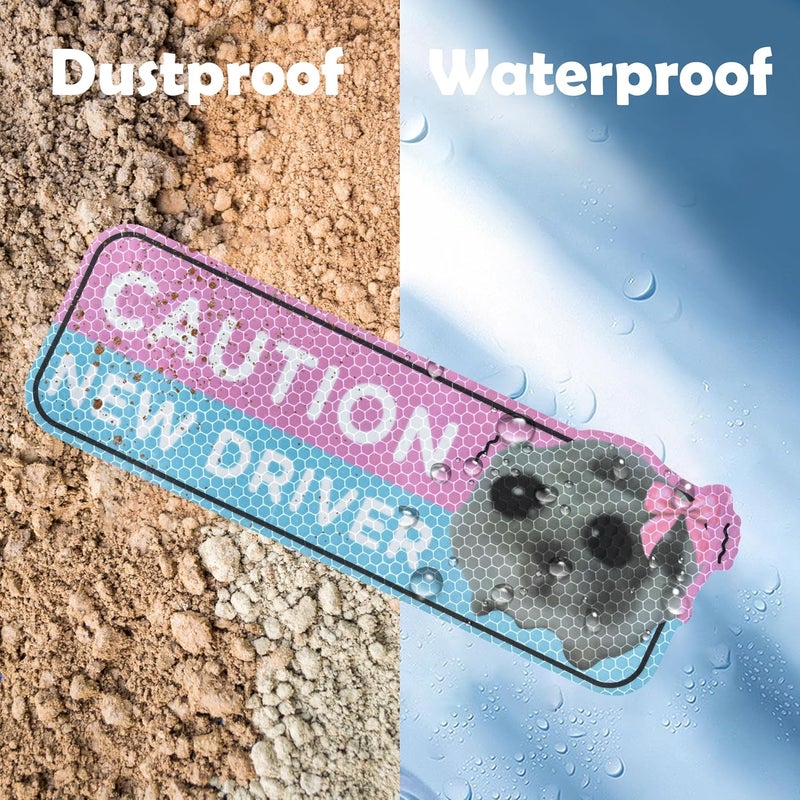 CNhoqc New Student Driver Magnet - 4pcs Shivering Hamster Please Be Patient New Student Driver Automotive Car Magnet Reflective Safety Warning Attention Sign Reusable Removable Novice Bumper Sticker - Image 5